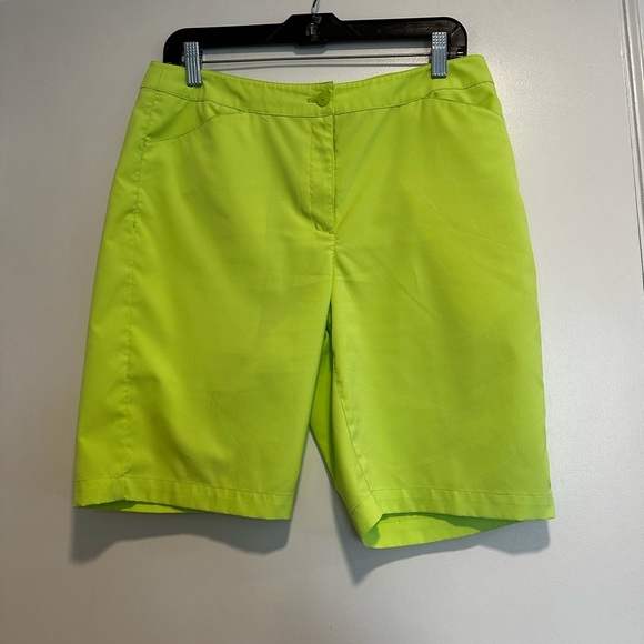 Women’s Lime Green Links Edition Chino Board Shorts. Golf. Summer Pockets Size 8 - Picture 1 of 12
